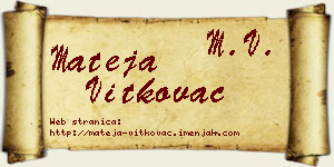 Mateja Vitkovac vizit kartica
